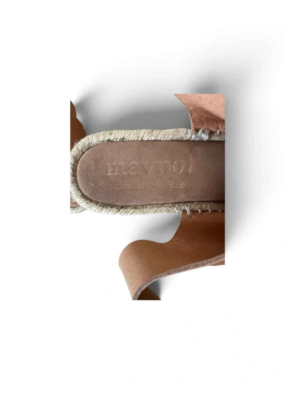 Maypol Tan Leather Espadrille Wedge Sandals EU 38 US 7.5–8 Spain
